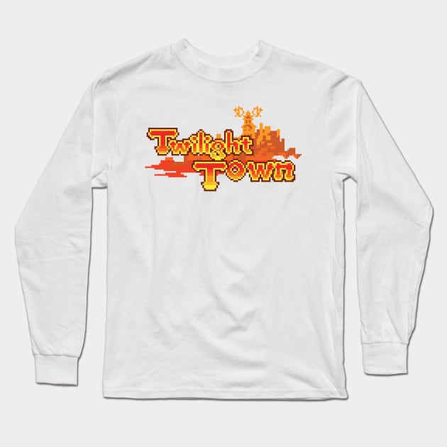 Twilight Town Logo Pixel Art Long Sleeve T-Shirt by inotyler